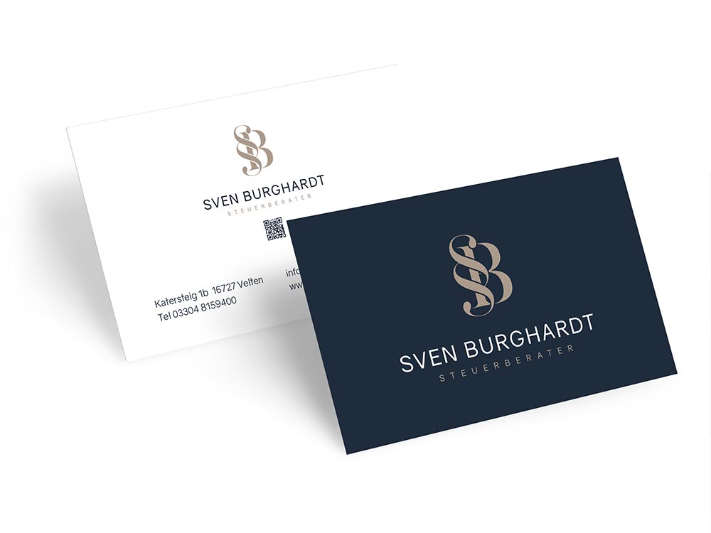 Visitenkarten und Logo Steuerberater Burghardt